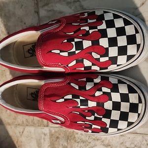 Vans - Red flame checker shoes